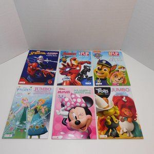 6 Coloring & Activity Books, Spider-Man Avengers Trolls Frozen Paw Patrol Minnie